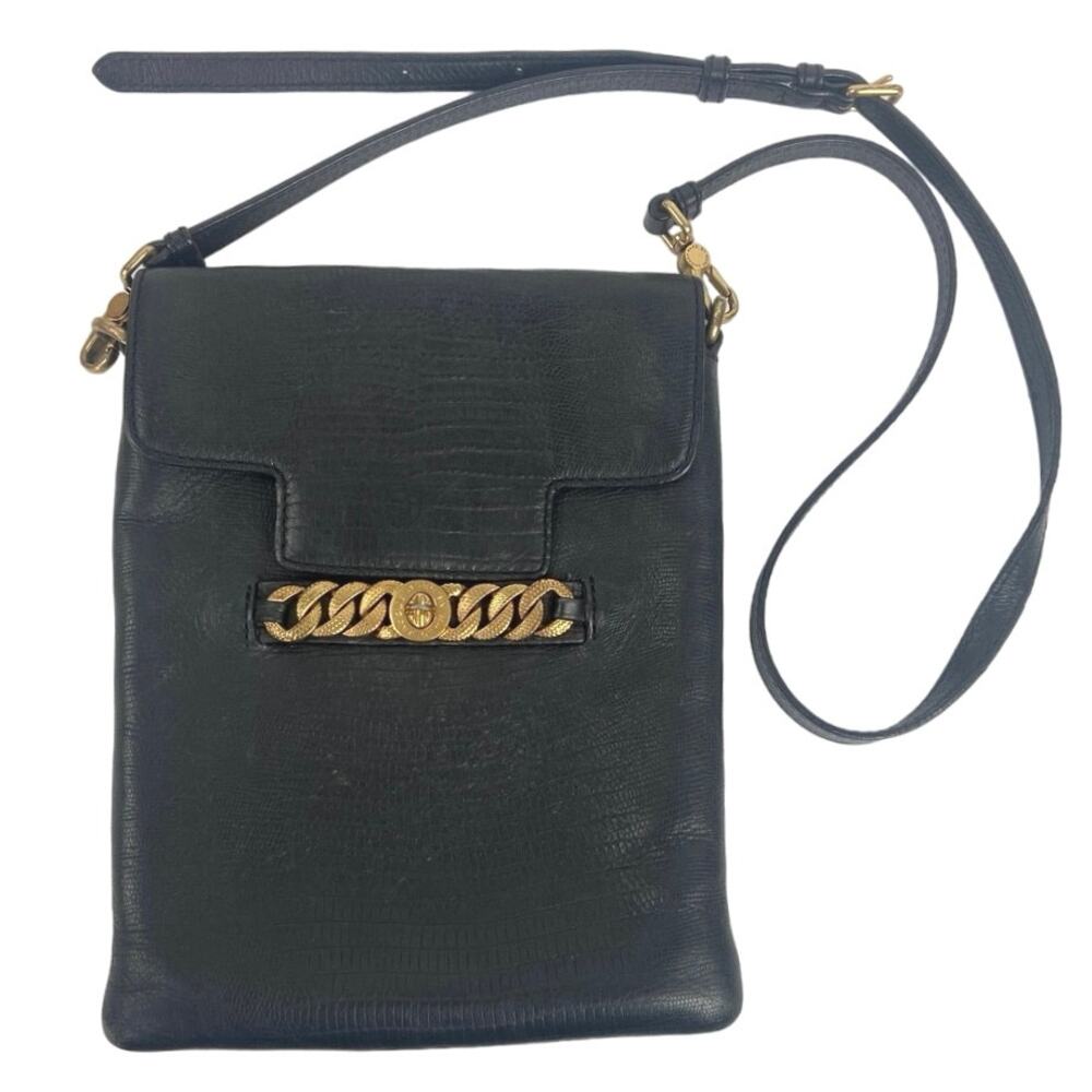 Marc by Marc Jacobs Black Embossed Faux Leather Adjustable Strap Crossbody Bag